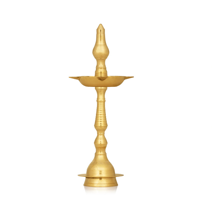 Kerala Kuthu Vilakku - 13 x 4.75 Inches | Kerala Vilakku/ 5 Face Brass Lamp/ Kerala Diya for Pooja