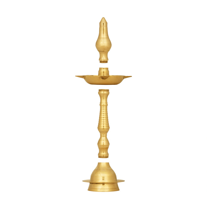 Kerala Kuthu Vilakku - 13 x 4.75 Inches | Kerala Vilakku/ 5 Face Brass Lamp/ Kerala Diya for Pooja