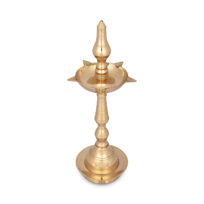 Kerala Kuthu Vilakku - 13 x 4.75 Inches | Kerala Vilakku/ 5 Face Brass Lamp/ Kerala Diya for Pooja