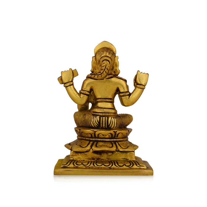 Bala Tripura Sundari Devi Sitting On Base- 5 X 3.5 Inches | Bala Tripura Sundari Idol/Antique Brass Idol For Pooja