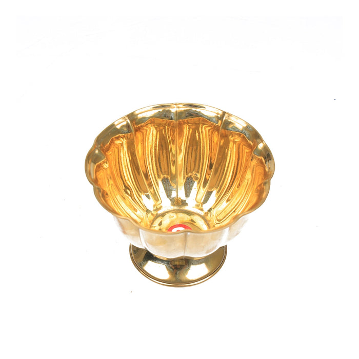 Chandan Cup With Base - 3 X 4 Inches | Small Bowl/ Pooja Bowl/ Brass Bowl/ Brass Cup For Pooja
