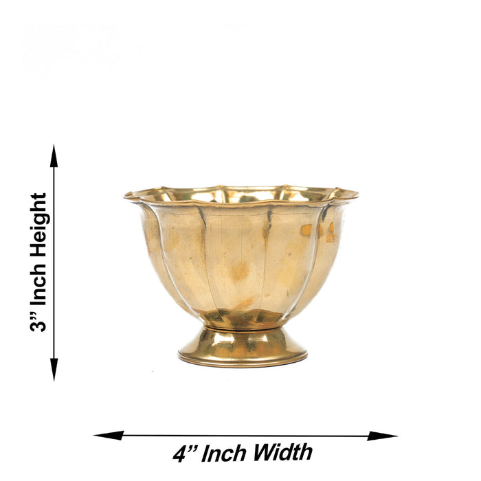 Chandan Cup With Base - 3 X 4 Inches | Small Bowl/ Pooja Bowl/ Brass Bowl/ Brass Cup For Pooja