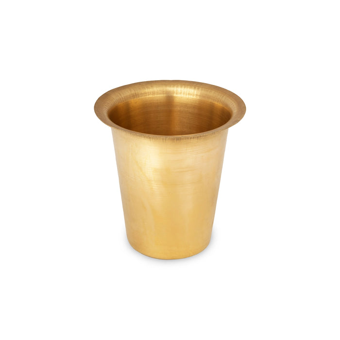 Brass Tumbler - 3.5 x 4 Inches | Coffee Glass/ Drinking Cup for Home