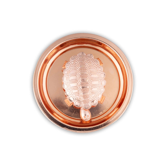 Tortoise Statue with Plate - 0.5 x 3.5 Inches | Copper Polish Idol/ Tortoise Idol With Plate for Home