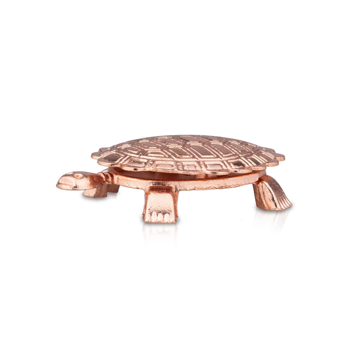 Tortoise Statue with Plate - 0.5 x 3.5 Inches | Copper Polish Idol/ Tortoise Idol With Plate for Home