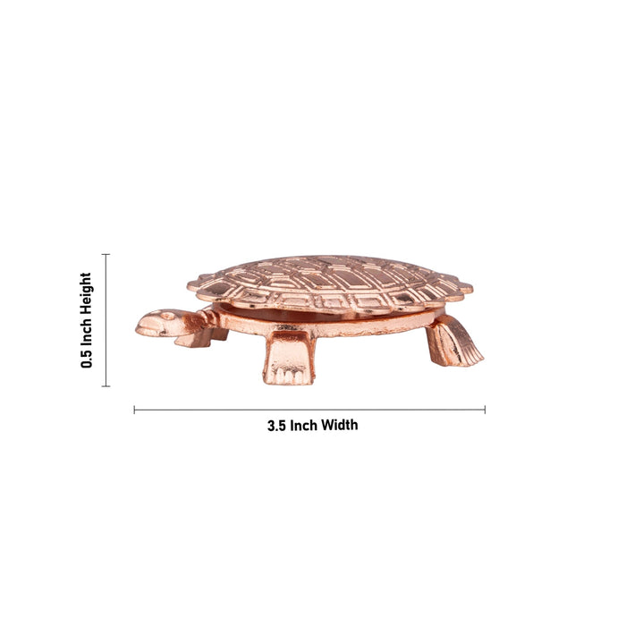 Tortoise Statue with Plate - 0.5 x 3.5 Inches | Copper Polish Idol/ Tortoise Idol With Plate for Home