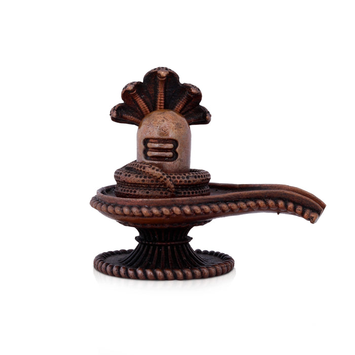 Shivalingam with Nagam Statue - 2.3 x 2.5 Inches | Copper Idol/ Shiv Ling With Nag Murti