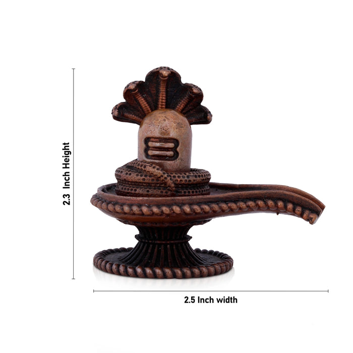 Shivalingam with Nagam Statue - 2.3 x 2.5 Inches | Copper Idol/ Shiv Ling With Nag Murti