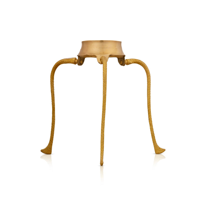 Shivling Jaladhari Stand - 3.5 X 3 Inches | Tripai Brass Stand/ Jaladhari Base/ Shivling Pooja Stand For Pooja