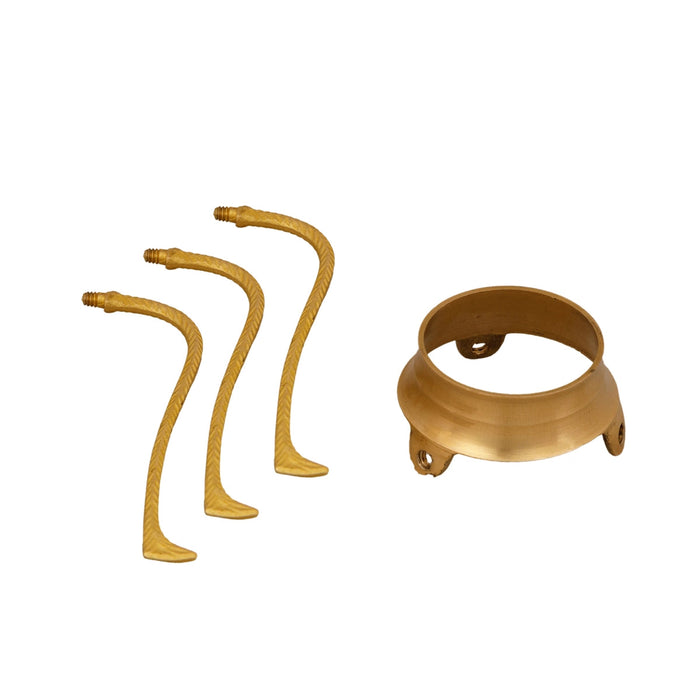 Shivling Jaladhari Stand - 3.5 X 3 Inches | Tripai Brass Stand/ Jaladhari Base/ Shivling Pooja Stand For Pooja