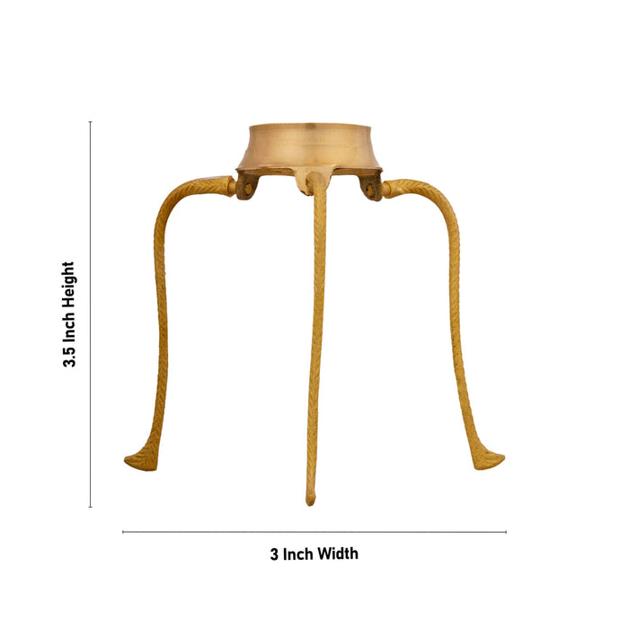 Shivling Jaladhari Stand - 3.5 X 3 Inches | Tripai Brass Stand/ Jaladhari Base/ Shivling Pooja Stand For Pooja