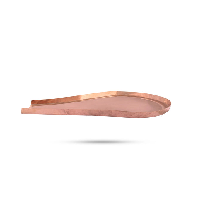 Abhisheka Patra - 1 x 19 x 12 Inches | Copper Abhishek Patra/ Round Shape Abhisheka Plate for Pooja