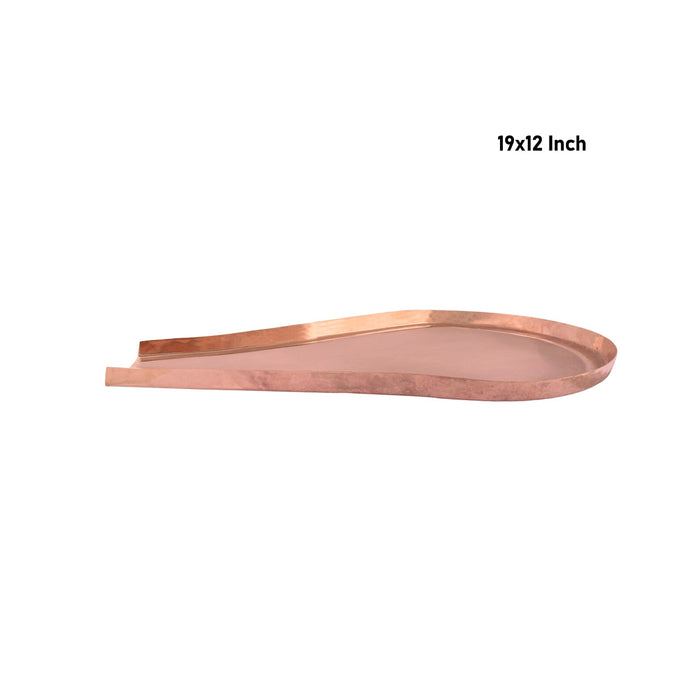 Abhisheka Patra - 1 x 19 x 12 Inches | Copper Abhishek Patra/ Round Shape Abhisheka Plate for Pooja