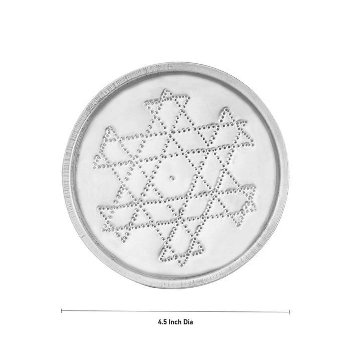 Rangoli Stensil Set - 4.5 Inches | Stainless Steel Kolam Stencils/ 7 Pcs/ Rangoli Patta for Floor Decor/ 120 Gms