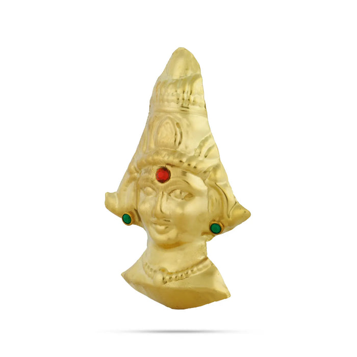 Devi Face - 2.5 x 1.5 Inches | Brass Ammavari Face/ Devi Mukhavata/ Amman Face for Pooja