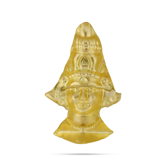 Devi Face - 2.5 x 1.5 Inches | Brass Ammavari Face/ Devi Mukhavata/ Amman Face for Pooja