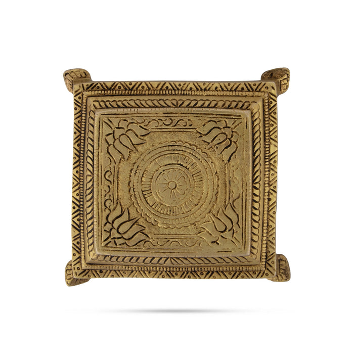 Chowki - 1.5 x 4 Inches | Brass Bajot/ Antique Polish Patla/ Manai Palagai for Pooja