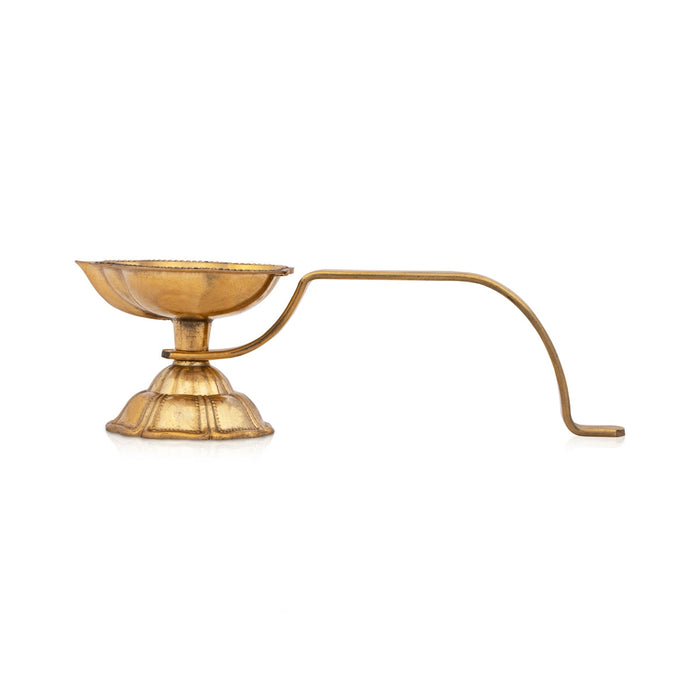 Karpura Aarti With Handle - 1.5 X 5 Inches | Brass Camphor Aarti/ Arti Spoon/ Ritual Aarti For Temple & Pooja