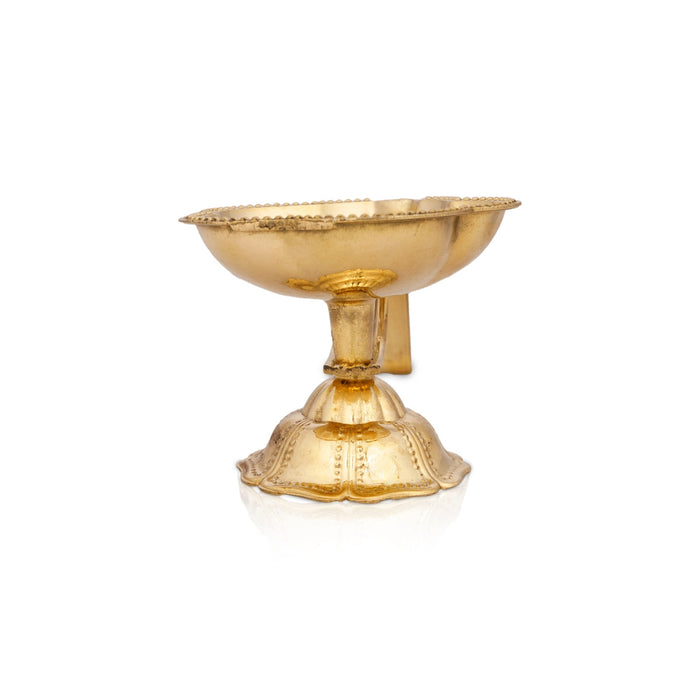 Brass Aarti With Handle - 2.5 x 3 Inches | Camphor Burner/ Kapoor Dhani/ Kapur Dhani for Pooja