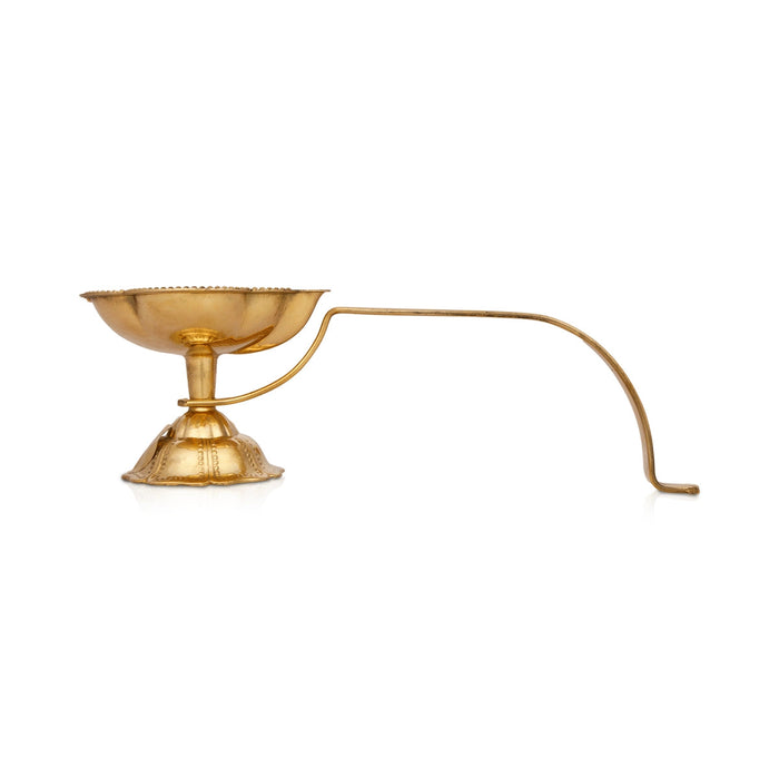 Brass Aarti With Handle - 2.5 x 3 Inches | Camphor Burner/ Kapoor Dhani/ Kapur Dhani for Pooja