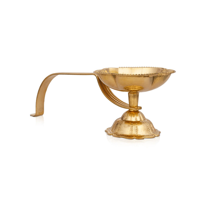 Brass Aarti With Handle - 2.5 x 3 Inches | Camphor Burner/ Kapoor Dhani/ Kapur Dhani for Pooja