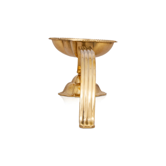 Brass Aarti With Handle - 2.5 x 3 Inches | Camphor Burner/ Kapoor Dhani/ Kapur Dhani for Pooja