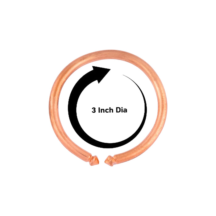 Copper Kada - 3 Inches | Copper Bracelet Kada/ Copper Kaapu for Kan Drishti