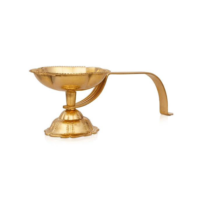 Kapoor Dhani With Handle - 2 x 6 Inches | Camphor Burner/ Brass Arti for Pooja