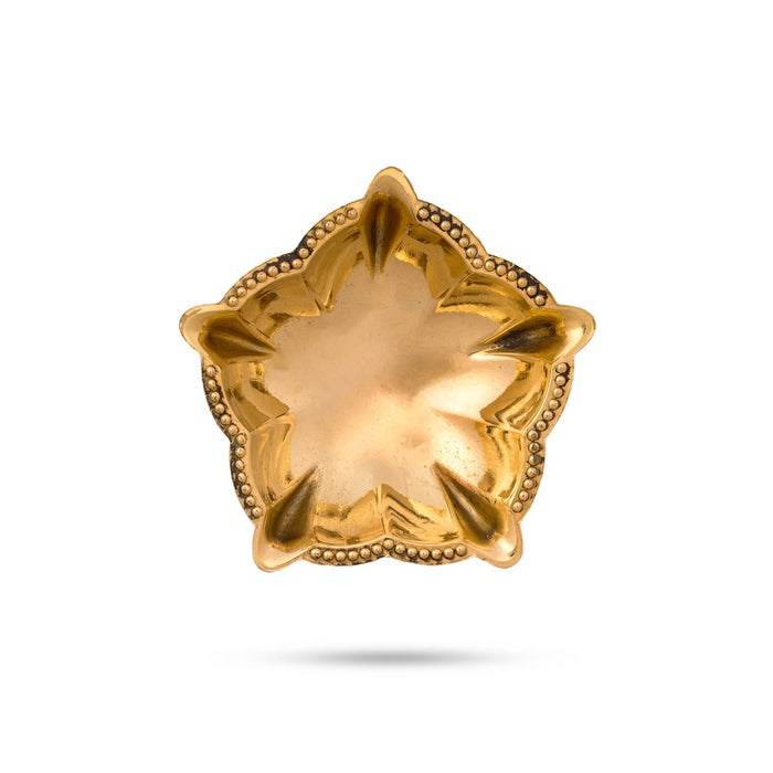 5 Face Lamp With Base - 2 x 3 Inches | Brass Lamp/ 5 Face Vilakku/ 5 Face Deepam for Pooja