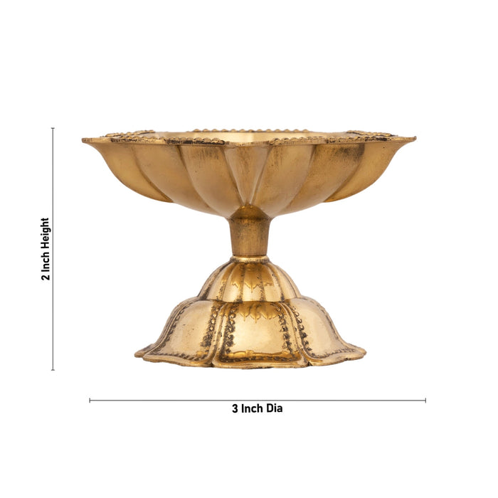 5 Face Lamp With Base - 2 x 3 Inches | Brass Lamp/ 5 Face Vilakku/ 5 Face Deepam for Pooja