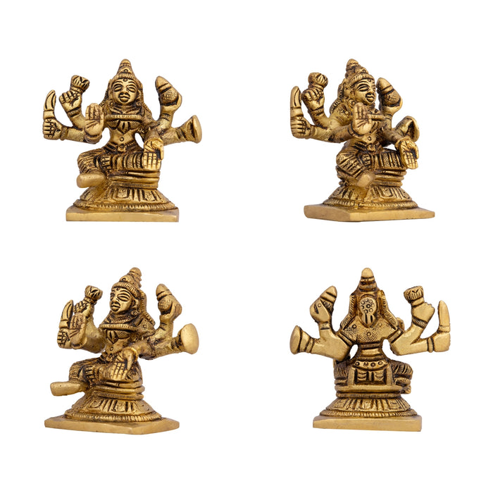 AshtaLakshmi Idol Set - 2.5 x 2 Inches | Antique Brass Idol/ 8 Pcs/ Laxmi Murti for Worship & Pooja