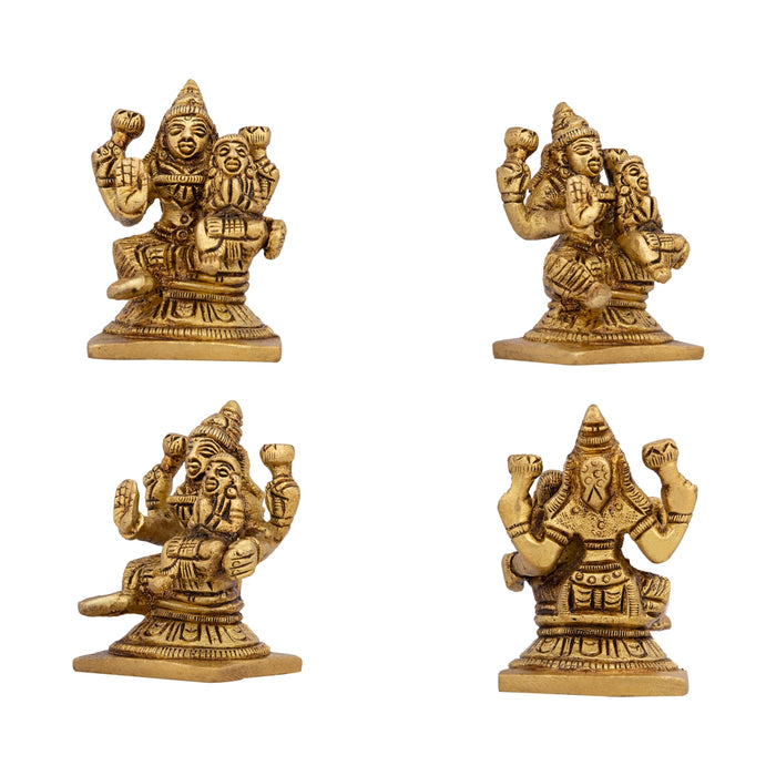 AshtaLakshmi Idol Set - 2.5 x 2 Inches | Antique Brass Idol/ 8 Pcs/ Laxmi Murti for Worship & Pooja