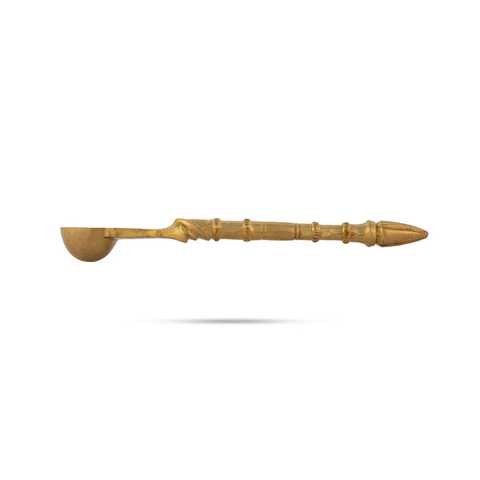 Brass Achmani - 6 x 1 Inches | Brass Uddharani/ Pali Spoon for Pooja