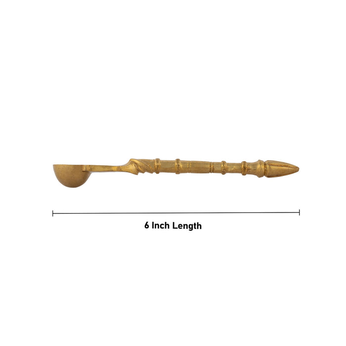 Brass Achmani - 6 x 1 Inches | Brass Uddharani/ Pali Spoon for Pooja