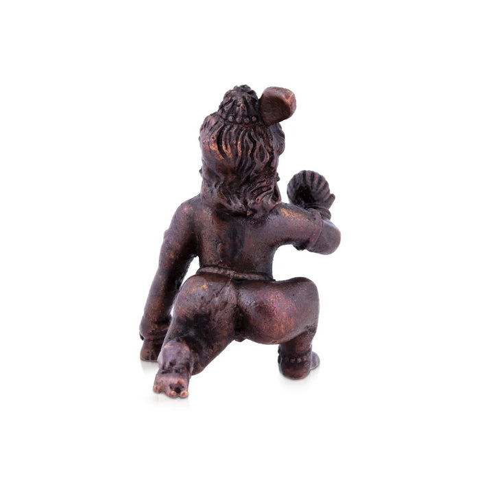 Crawling Krishna Statue - 1.5 x 1.25 Inches | Copper Statue/ Laddu Gopal Murti for Pooja