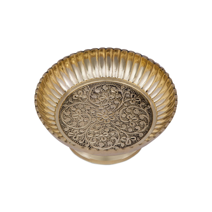 Brass Bowl With Base - 1.75 x 4.25 Inches | Phaldar Design Brass Cup/ Pooja Cup for Home