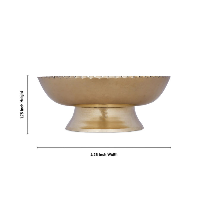 Brass Bowl With Base - 1.75 x 4.25 Inches | Phaldar Design Brass Cup/ Pooja Cup for Home