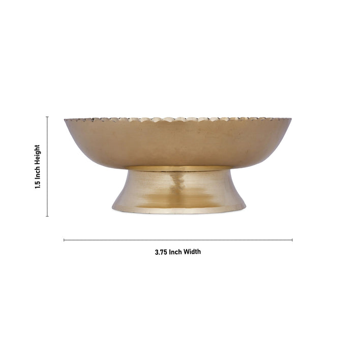 Brass Bowl With Base - 1.5 x 3.75 Inches | Phaldar Design Brass Cup/ Pooja Cup for Home