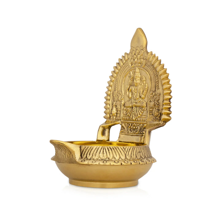 Kamakshi Deepam - 5.5 x 3.75 Inches | Brass Kuber Deepam/ Kamatchi Vilakku for Pooja/ 385 Gms Approx