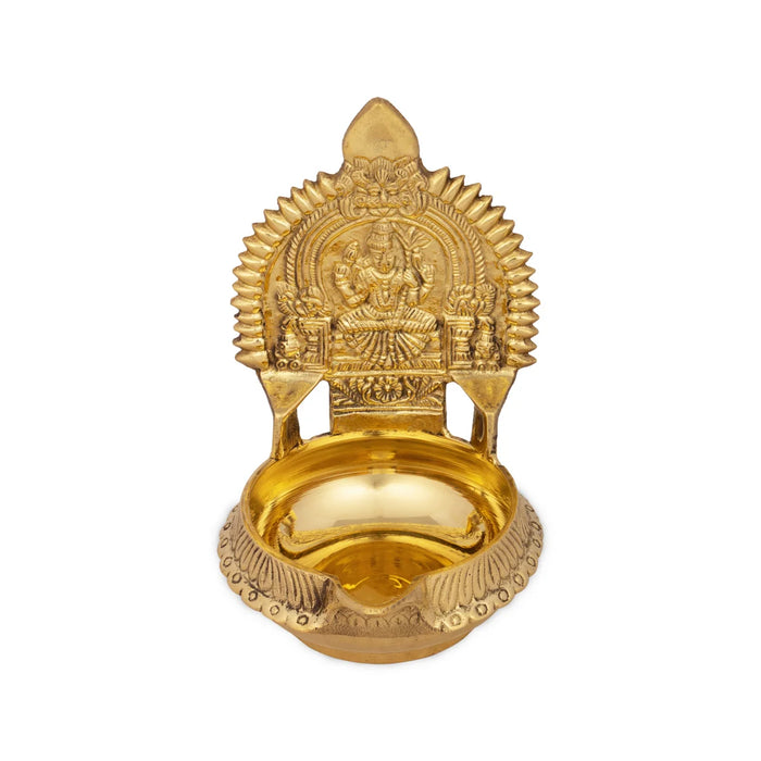 Kamakshi Deepam - 5.5 x 3.75 Inches | Brass Kuber Deepam/ Kamatchi Vilakku for Pooja/ 385 Gms Approx