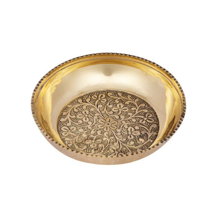 Brass Plate - 5 Inches | Thali Plate/ Pooja Plate for Home/ 195 Gms Approx