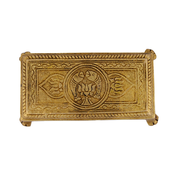 Chowki - 1 x 5.5 x 3 Inches | Brass Bajot/ Antique Polish Patla/ Manai Palagai for Pooja