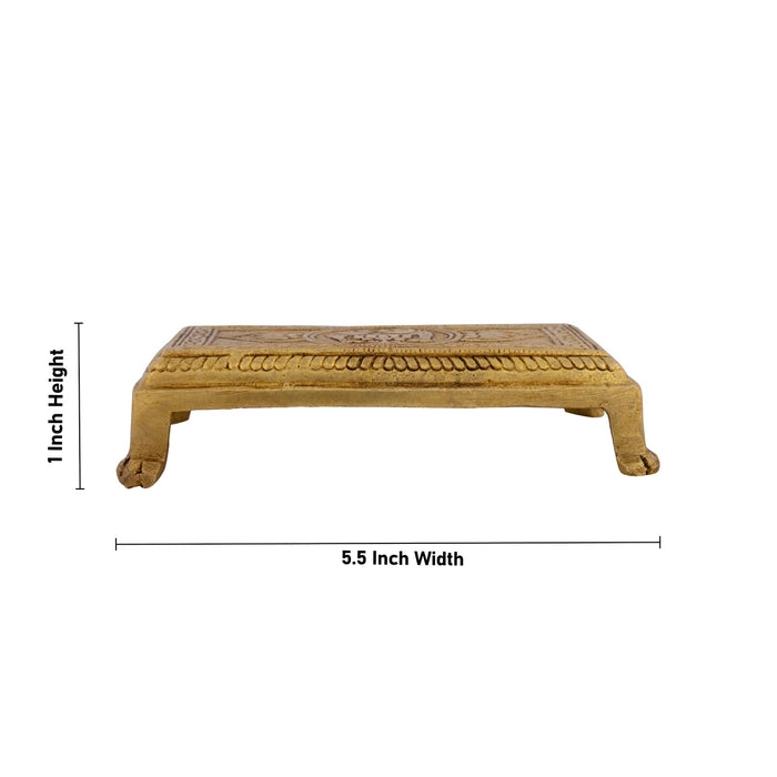 Chowki - 1 x 5.5 x 3 Inches | Brass Bajot/ Antique Polish Patla/ Manai Palagai for Pooja