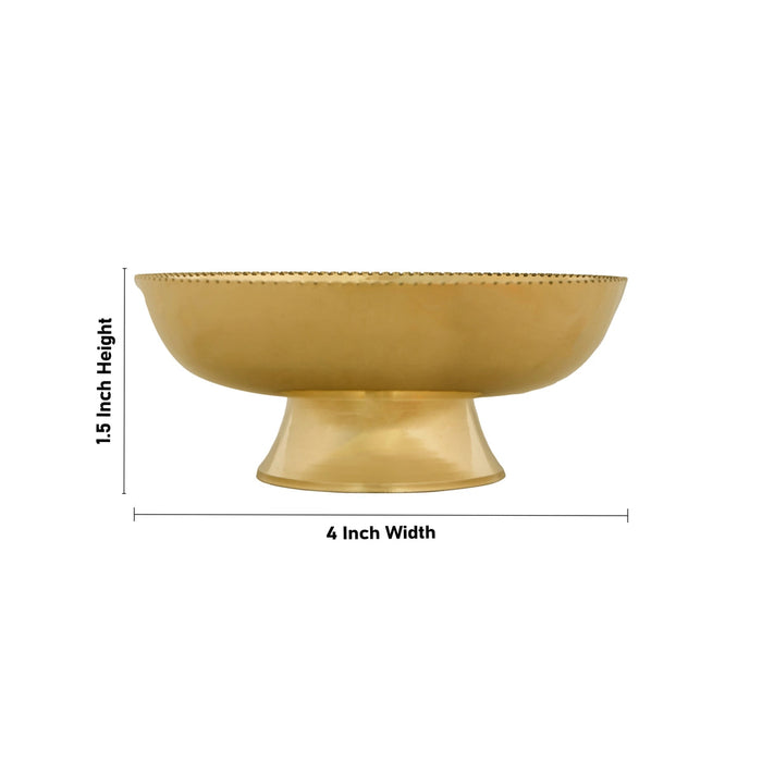 Brass Bowl With Base - 1.5 X 4 Inches | Pooja Cup/ Brass Ritual Bowl/ Small Bowl For Temple