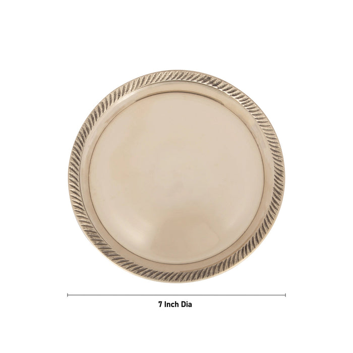 Pin Tray - 7 Inches | Brass Plate/ Brass Pooja Stand/ Pooja Aasan for Deity