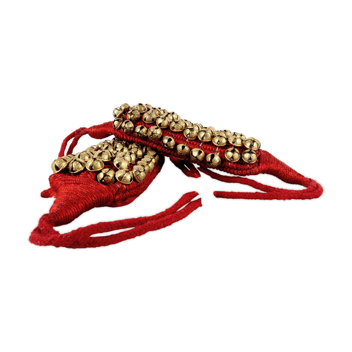 Ghungroo Netted - 10 x 3 Inches | 5 Line Ghunghroo / Brass Dance Salangai / Bharatanatyam Dance Accessory