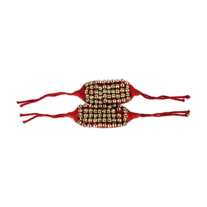 Ghungroo Netted - 10 x 3 Inches | 5 Line Ghunghroo / Brass Dance Salangai / Bharatanatyam Dance Accessory