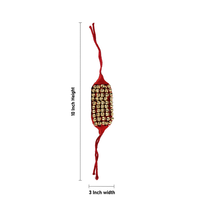 Ghungroo Netted - 10 x 3 Inches | 5 Line Ghunghroo / Brass Dance Salangai / Bharatanatyam Dance Accessory