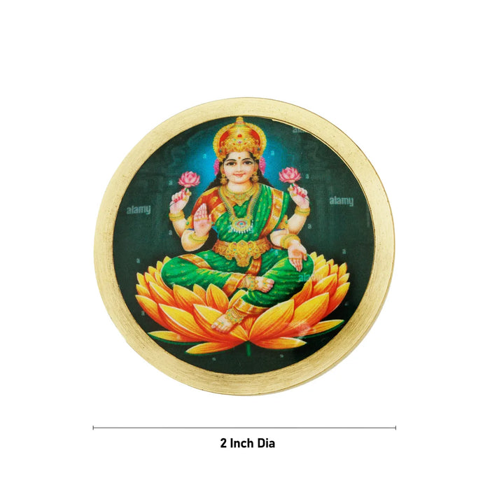 Lakshmi Murti Design Kumkum Box - 0.5 x 2 Inches | Brass Kumkum Bharani/ Sindoor Pot for Women