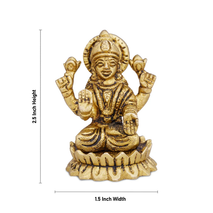 Laxmi Ganesh Murti - 2.5 x 1.5 Inches | Antique Brass Idol/ Laxmi Ganesh Statue for Pooja/ 365 Gms Approx